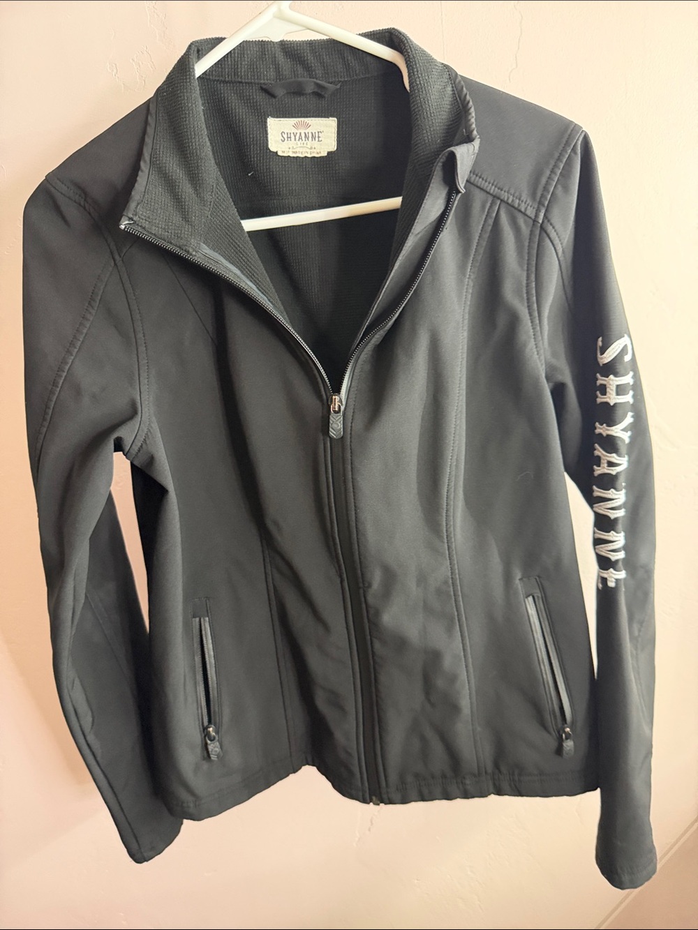 Shyanne Black Women's Softshell Utility Jacket with Sleeve Logo